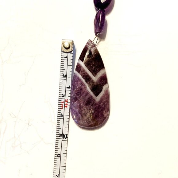Chevron Amethyst Teardrop Keychain – 6" of Healing Energy - Picture 7 of 7